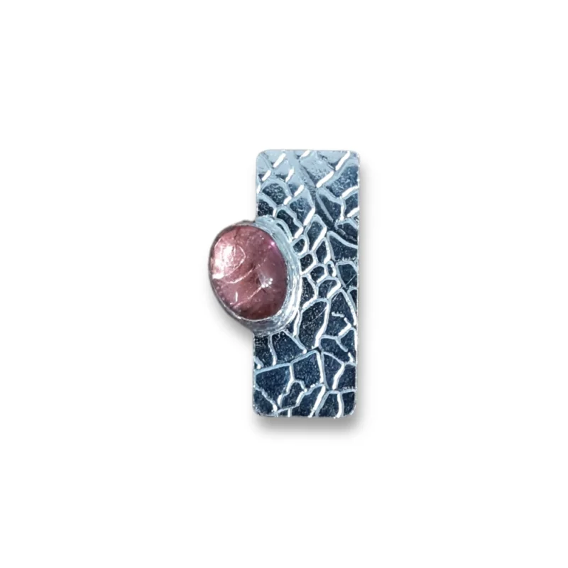 silver and pink tourmaline pendant